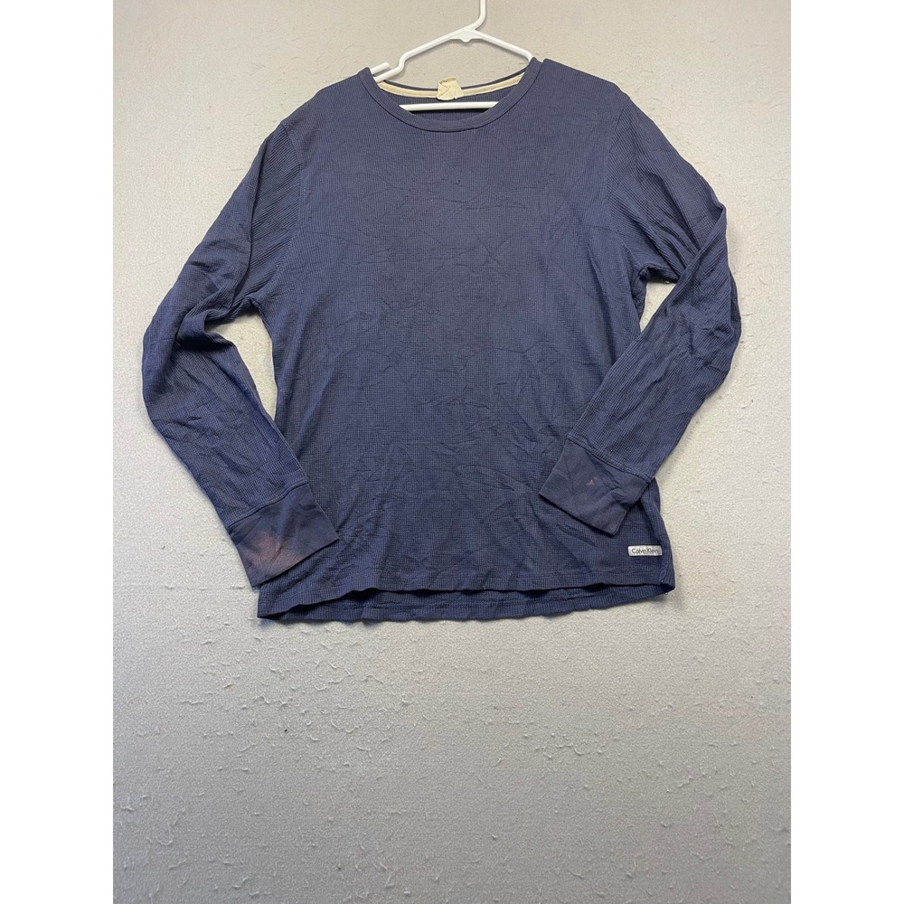 Calvin Klein Sleepwear Thermal Waffle Knit Navy Blue Large Mens